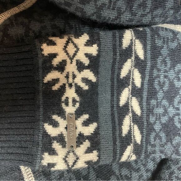 Cabela’s Blue zip up merino wool sweater - Picture 6 of 7